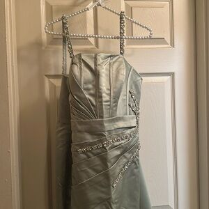 Light sage green with sparkle diamonds